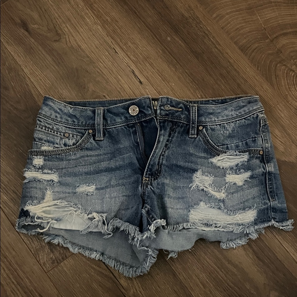 Rewash Classic Blue Ripped Jean Shorts